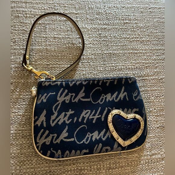 Coach navy and gold New York wristlet - Picture 1 of 5